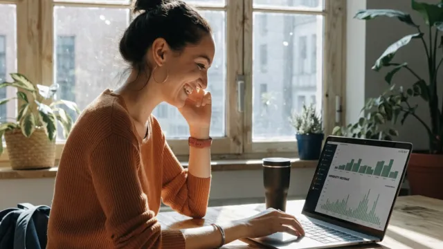 Propietaria revisando el rendimiento de su propiedad en Buenos Aires