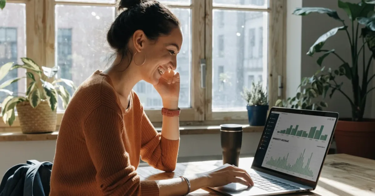Propietaria revisando el rendimiento de su propiedad en Buenos Aires